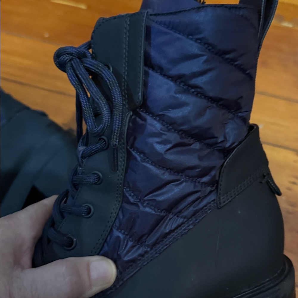 Franco Sarto Black and Navy Lace-Up Boots - Picture 7 of 7